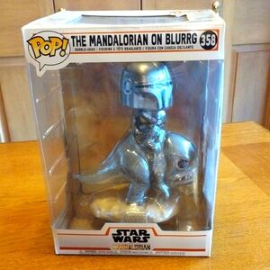 8" Funko Pop THE MANDALORIAN ON BLURRG #358 Star Wars Mandalorian Bobble Head